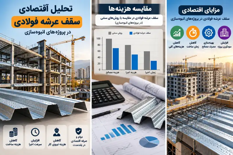 هزینه واقعی اجرای سقف عرشه فولادی در انبوه سازی